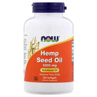 Масло семян конопли, Hemp Seed Oil, Now Foods, 1000 мг, 120 гелевых капсул