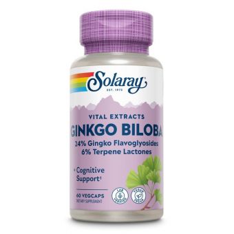 Гінкго білоба, Ginkgo Biloba Leaf Extract, Solaray, 60 мг, 60 вегетаріанських капсул