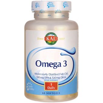 Омега-3, Omega 3 Fish 180/120, Kal, 1000 мг, 60 гелевих капсул