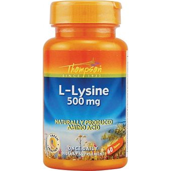 L-лизин, L-Lysine, Thompson, 500 мг, 60 таблеток