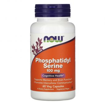 Фосфатидилсерин, Phosphatidyl Serine, Now Foods, 100 мг, 60 вегетарианских капсул