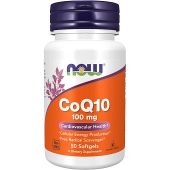 Коензим Q10, CoQ10, Now Foods, 100 мг, 50 гелевих капсул