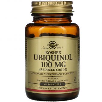 Убихинол кошерный, Kosher Ubiquinol, Solgar, 100 мг, 60 гелевых капсул