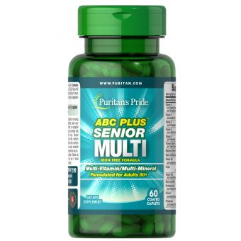 Мультивитамины и минералы 50+, ABC Plus Senior Multi, Puritan's Pride, без железа, 60 капсул