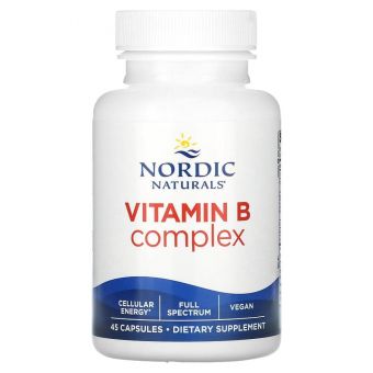 Комплекс витаминов группы В, Vitamin B Complex, Nordic Naturals, 45 гелевых капсул