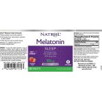 Мелатонін, Melatonin, Natrol, швидкорозчинний, смак полуниці, 10 мг, 30 таблеток