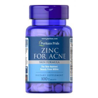 Цинк от прыщей, Zinc for Acne, Puritan's Pride, 100 таблеток