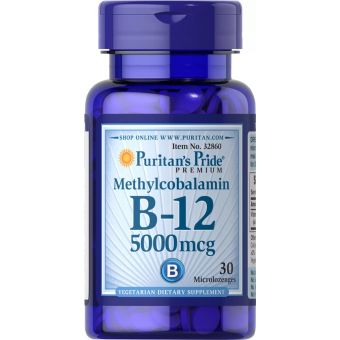 Вітамін В12 (метилкобаламін), Methylcobalamin Vitamin B-12, Puritan's Pride, 5000 мкг, 30 мініледенцов