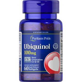 Убихинол, Ubiquinol, Puritan's Pride, 100 мг, 60 гелевых капсул