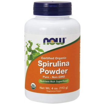 Спіруліна, сертифікований органічний порошок, Spirulina, Now Foods, 113 гр