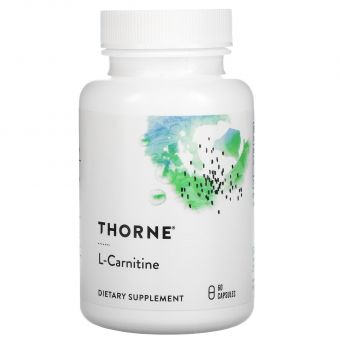 L-карнитин, L-Carnitine, Thorne, 60 капсул