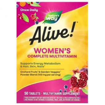 Мультивитамины для женщин, Alive! Women's Complete Multivitamin, Nature's Way, 50 таблеток