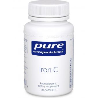 Залізо та вітамін С, Iron-C, Pure Encapsulations, 60 капсул