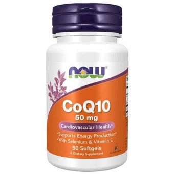 Коензим Q10 з селеном та вітаміном Е, CoQ10, Now Foods, 50 мг, 50 гелевих капсул