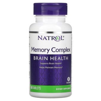 Витамины для памяти, Memory Complex, Brain Health, Natrol, 60 таблеток