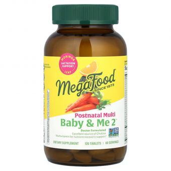 Мультивитамины для женщин после родов, Baby & Me 2, MegaFood, 120 таблеток