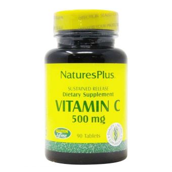 Витамин С, Vitamin C, Nature's Plus, с замедленным высвобождением, 500 мг, 90 таблеток