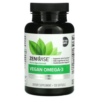 Омега-3 для веганов, Vegan Omega-3, Zenwise Health, 120 гелевых капсул