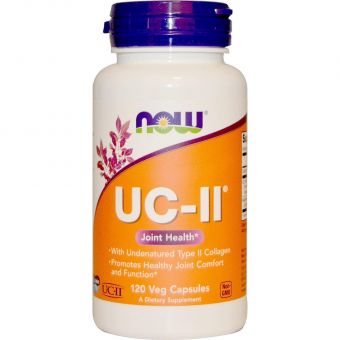 Коллаген 2 типа, UC-II, Type II Collagen, Now Foods, для здоровья суставов, неденатурированный, 120 вегетарианских капсул