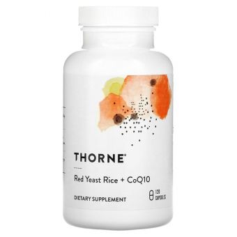 Красный дрожжевой рис с коэнзимом, Red Yeast Rice + CoQ10, Thorne, 120 капсул