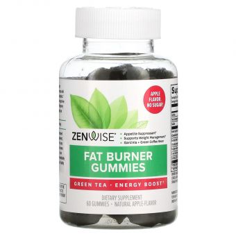 Жироспалювач, Fat Burner Gummies, Zenwise Health, яблуко, 60 жувальних цукерок