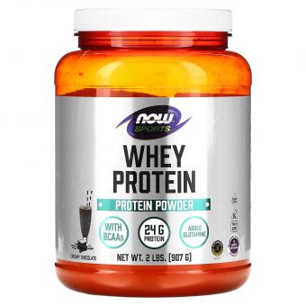 Сывороточный протеин, Whey Protein, NOW Foods, Sports, сливочный шоколад, 907 г 