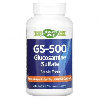 Глюкозамин сульфат, GS-500 Glucosamine Sulfate, Nature's Way, 240 капсул