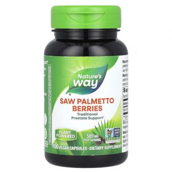 Со Пальметто, Saw Palmetto, Nature's Way, ягоды, 585 мг, 100 вегетарианских капсул