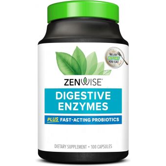 Травні ферменти, пробіотики та пребіотики, Daily Digestive Enzymes with Prebiotics + Probiotics, Zenwise Health, щоденні, 100 вегетаріанських капсул