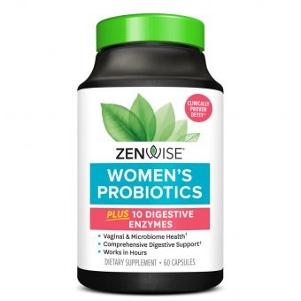 Пробіотик для жінок, Women's Probiotic Plus 10 Digestive Enzymes, Zenwise Health, із травними ферментами, 60 вегетаріанських капсул