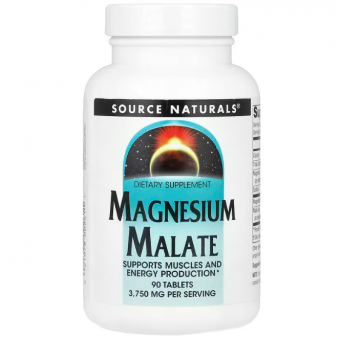 Магній малат, Magnesium Malate, Source Naturals, 3750 мг, 90 таблеток (1250 мг в 1 таблетці)