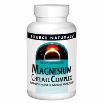 Магний хелат, Magnesium Chelate, Source Naturals, 100 мг, 100 таблеток