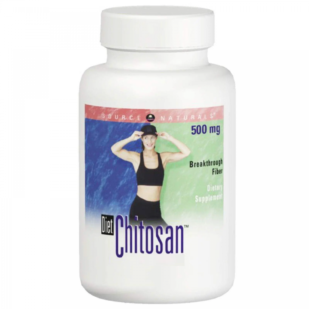 Хитозан для похудения, Diet Chitosan, Source Naturals, 500 мг, 60 капсул