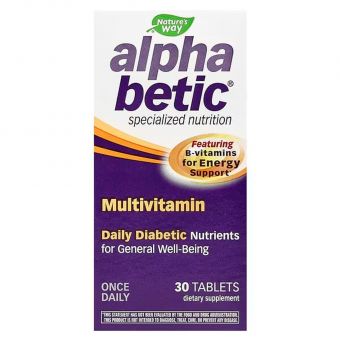 Мультивитамины для диабетиков, Alpha Betic® Multivitamin, Nature's Way, один раз в день, 30 таблеток