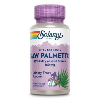 Со пальметто, екстракт ягід, Saw Palmetto, Solaray, 160 мг, 60 гелевих капсул