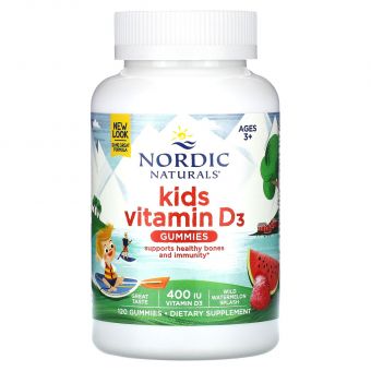 Вітамін Д3 для дітей, Vitamin D3 Gummies KIDS, Nordic Naturals, 400 МО, 120 жувальних цукерок