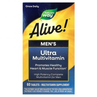 Мультивитамины для мужчин, Alive! Men's Multi-Vitamin, Nature's Way, 60 таблеток