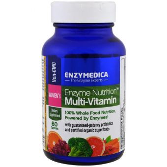 Мультивитамины и ферменты для женщин, Multi-Vitamin, Enzymedica, Enzyme Nutrition, 60 капсул