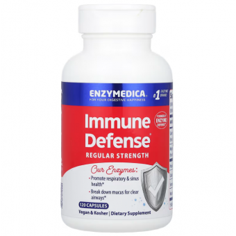 Защита иммунитета, Immune Defense, Regular Strength, Enzymedica, с протеолитическими ферментами, 120 капсул