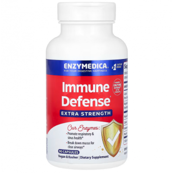 Укрепление иммунитета, Immune Defense, Enzymedica, с повышенной силой действия, 90 капсул