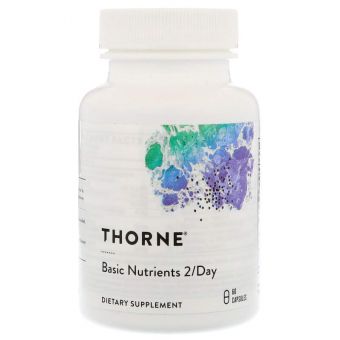 Мультивітаміни без заліза, Basic Nutrients 2 / Day, Thorne, 60 капсул