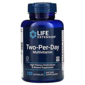 Мультивитаминная формула, Two-Per-Day Multivitamin, Life Extension, 120 капсул