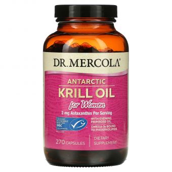 Масло криля антарктическое, Krill Oil, Dr. Mercola, для женщин, 270 капсул