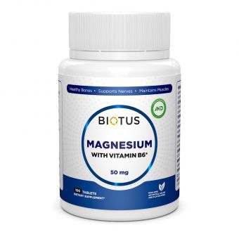 Магний и витамин В6, Magnesium with Vitamin B6, Biotus, 100 таблеток  