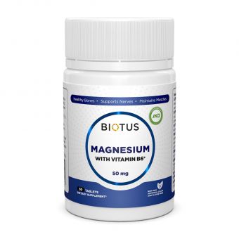 Магній і вітамін В6, Magnesium with Vitamin B6, Biotus, 30 таблеток