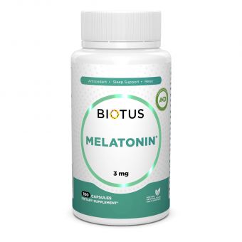 Мелатонін, Melatonin, Biotus, 3 мг, 100 капсул