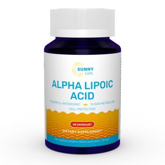 Альфа-ліпоєва кислота, Alpha-Lipoic Acid Powerfull, Sunny Caps, 60 капсул