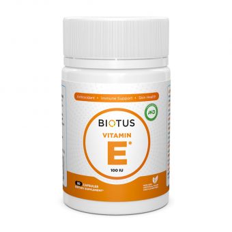 Витамин Е, Vitamin Е, Biotus, 100 МЕ, 30 капсул