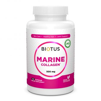 Морський колаген, Marine Collagen, Biotus, 120 капсул