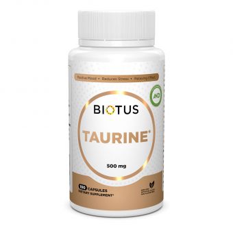 Таурін, Taurine, Biotus, 500 мг, 100 капсул